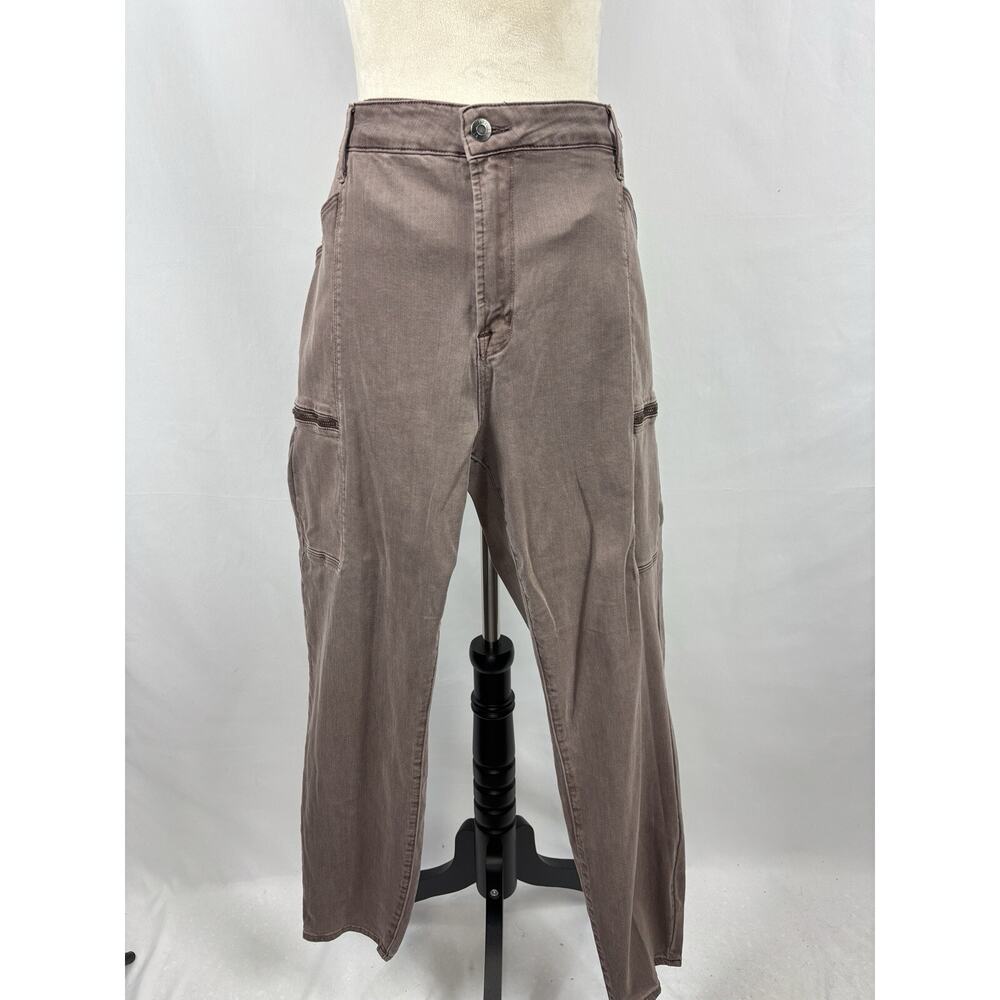 Pistola Topanga Cargo Jeans Brown Plus Size 18W Zip Pockets - Picture 10 of 10